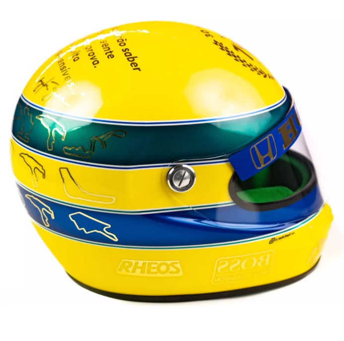 Ayrton Senna 30 Years 3 Times World Champion Helmet Replica w/ Sid Mosca Serial Number