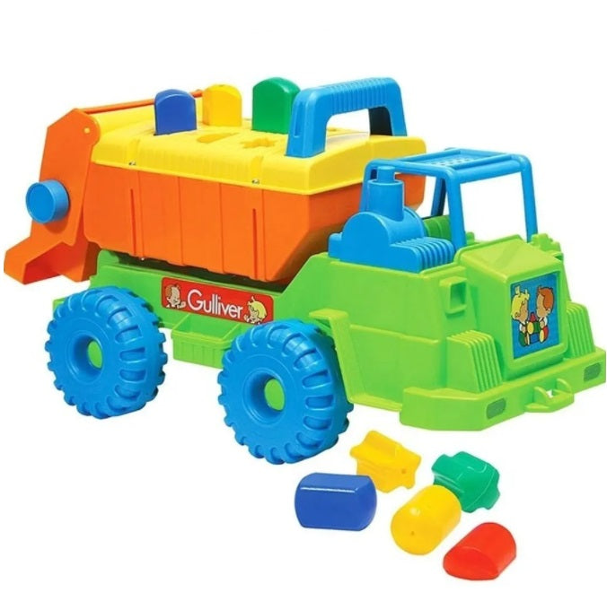 Brazilian Original Gulliver Multi Fit Shapes Baby Truck Kids Pull Push Toy 8 Pcs