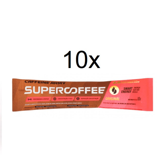 Lot of 10 Caffeine Army 3.0 Vanilla Latte Flavor Coffee Energetic Supplement 10g - SuperCoffee