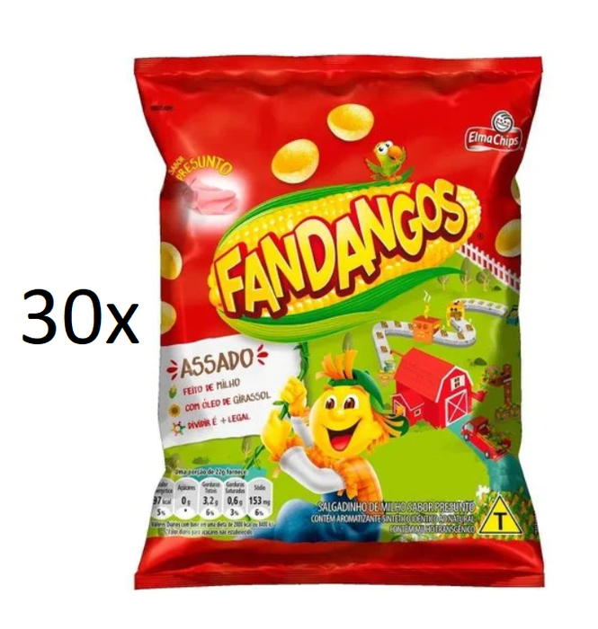 Lot of 30 Brazilian Original Elma Chips Fandangos Ham Snacks Corn Chips 22g