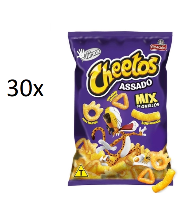 Lot of 30 Brazilian Original Elma Chips Cheetos Cheese Mix Snacks Corn Chips 35g