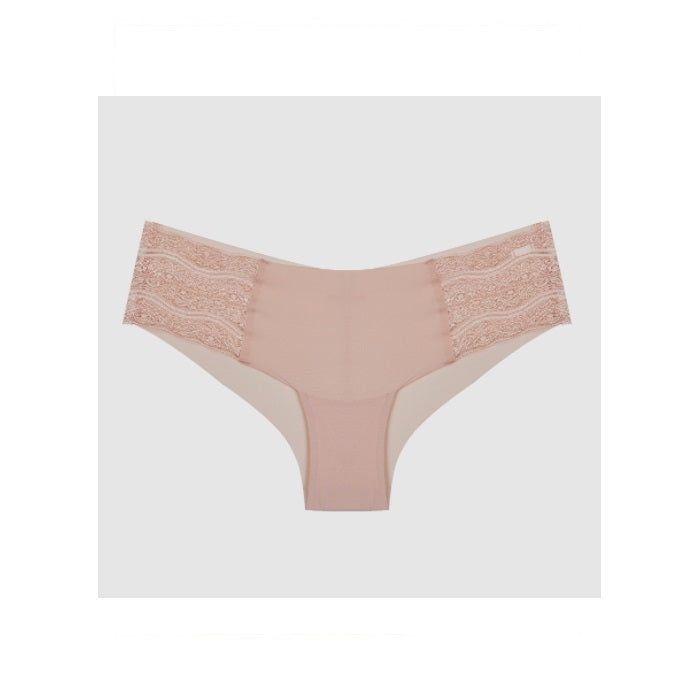 Hope Nude Wide Sides Microfiber Lace Panty Rose Anatomical Underwear Brazilian