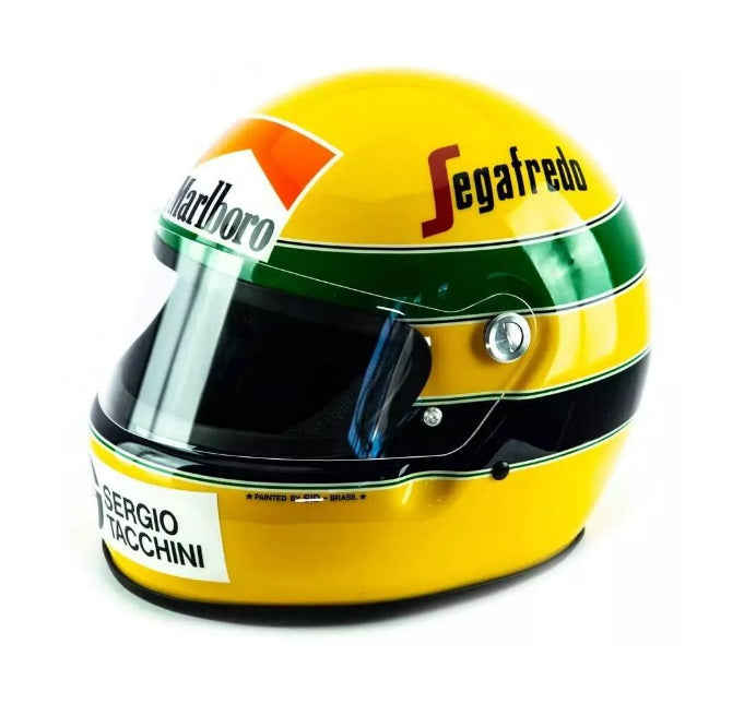 Ayrton Senna Start F1 1984 Sergio Tacchini Marlboro Helmet Replica Collectible