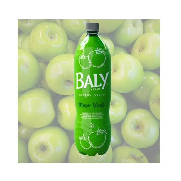 Lot of 4 Brazilian Baly Brasil Green Apple Drink Energetic Caffeine Beverage 2L