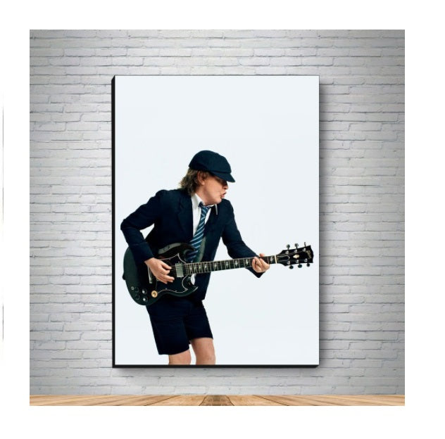 Angus Young AC/DC/ Tile w/ Frame Decorative Collectible Framework Mod. 2 A5