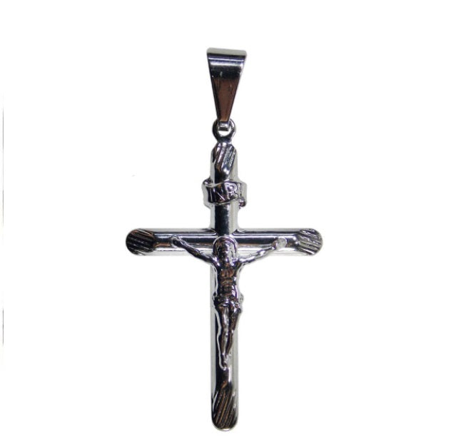 Brazilian Chrome Cross Crucifix Pendant Religious Articles Collectible Jewelry