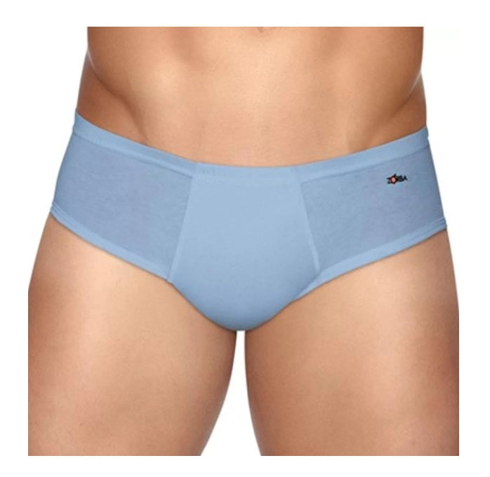 Lot of 3 Zorba Slip Light 172 Cotton Male Tagless Light Blue Underwear Brazilian