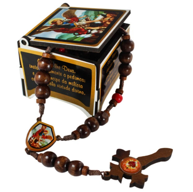 Brazilian Original MDF Box with Rosary São Miguel Religious Collectible Articles