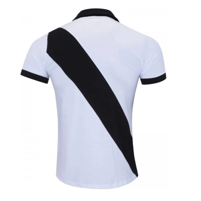 Brazilian Vasco da Gama Paris Tour 1957 Oficial Polyester Black Polo Shirt Braziline