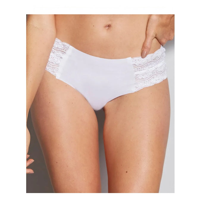 Hope Nude Wide Microfiber Lace Panty White Anatomical Underwear Brazilian