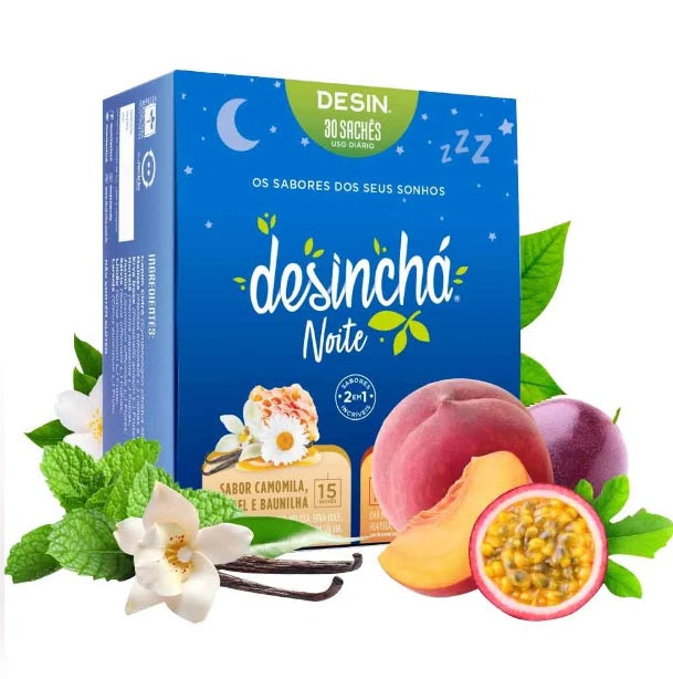Desinchá Noite 2 in 1 Organic Natural Healthy Tea Night 30 Sachets - Desin