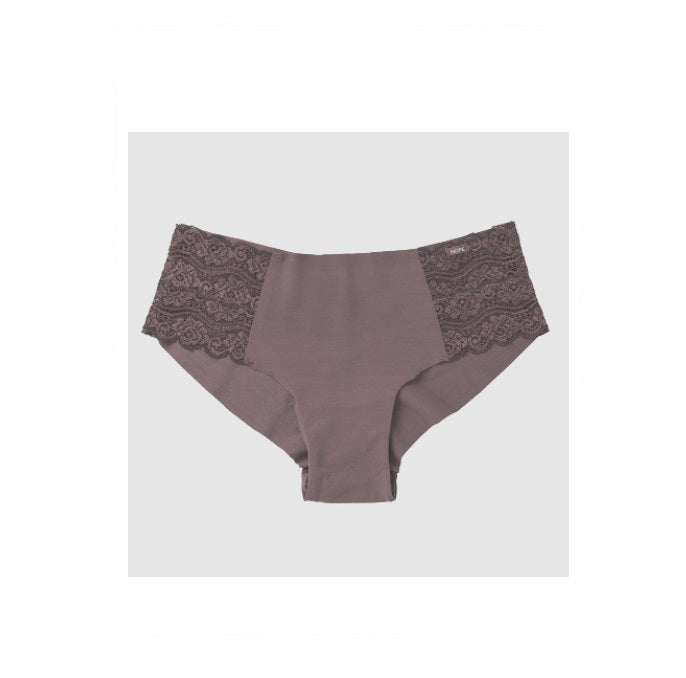 Hope Nude Wide Sides Microfiber Lace Panty Hazelnut Underwear Brazilian