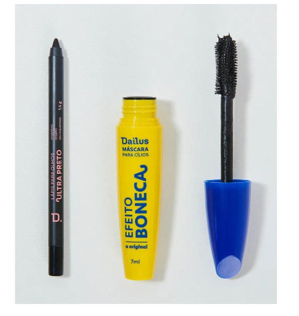 Brazilian Dailus Ultra Black Eye Pencil Boneca Eyelashes Power Mask Makeup Kit