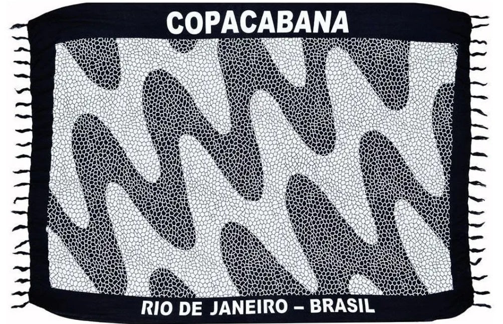Brazilian Canga Beach Towel Sarong Viscose Copacabana Brasil RJ 45" x 68" inches