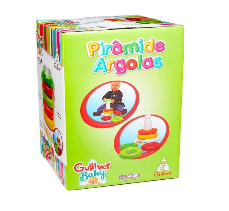 Brazilian Original Gulliver Colorful Play Pyramid Rings Kids Toys Smoby Baby