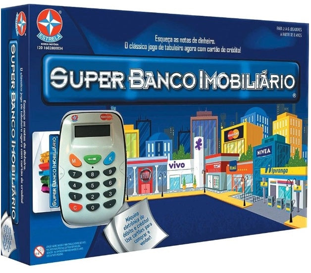 Super Banco Imobiliario w/ Card Machine Monopoly Replica Board Game Kids Play - Estrela