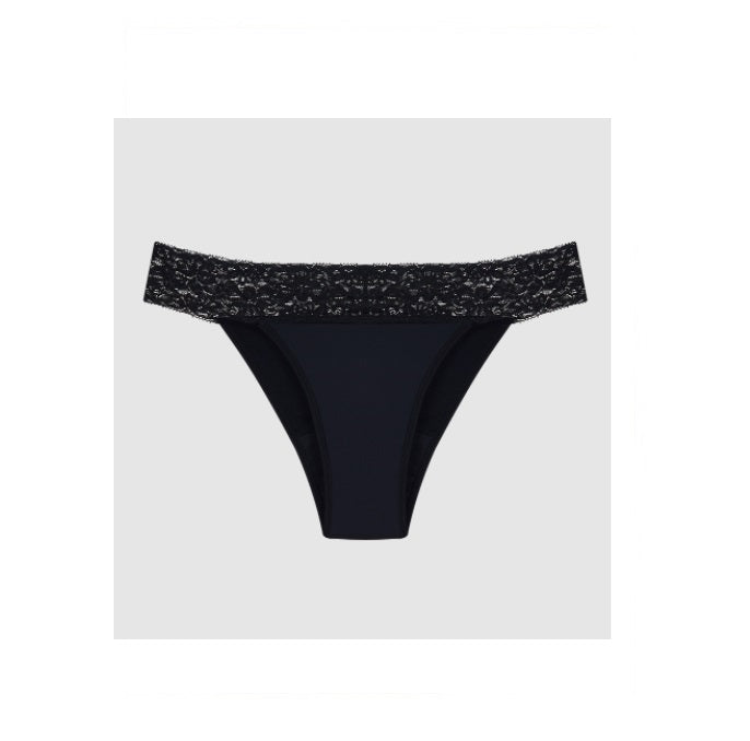 Hope Moderate Flow Lace Bikini Period Pad Panty Black Cotton Underwear Brazilian