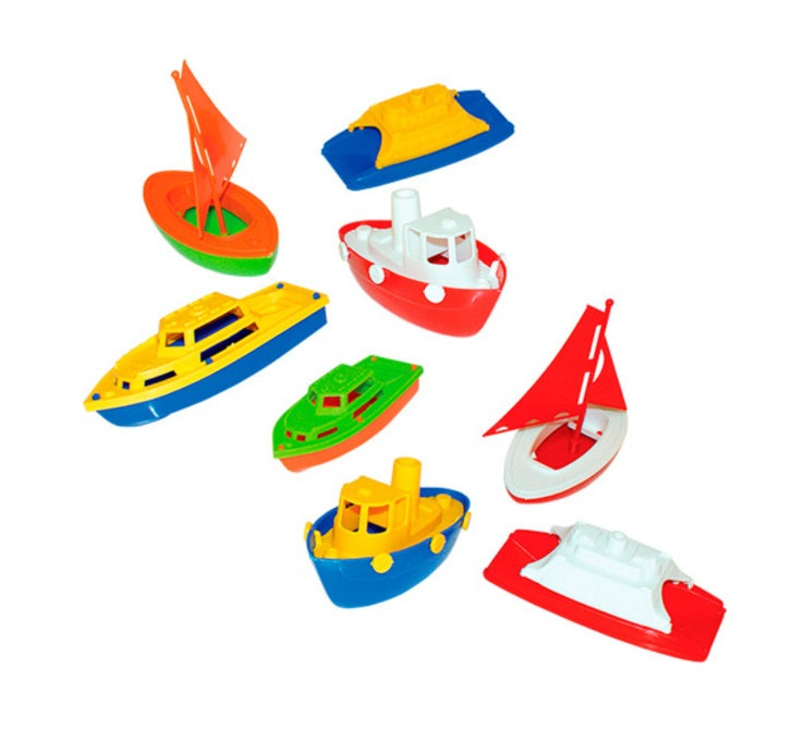 Brazilian Original Gulliver Mares do Sul Boats Miniature Kids Play Toys 8 Pcs