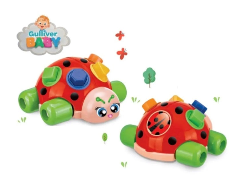 Brazilian Original Gulliver Ladybug Fitting Geometric Shapes Kids Baby Toys Play