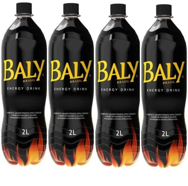 Lot of 4 Brazilian Baly Brasil Traditional Drink Energetic Caffeine Beverage 2L
