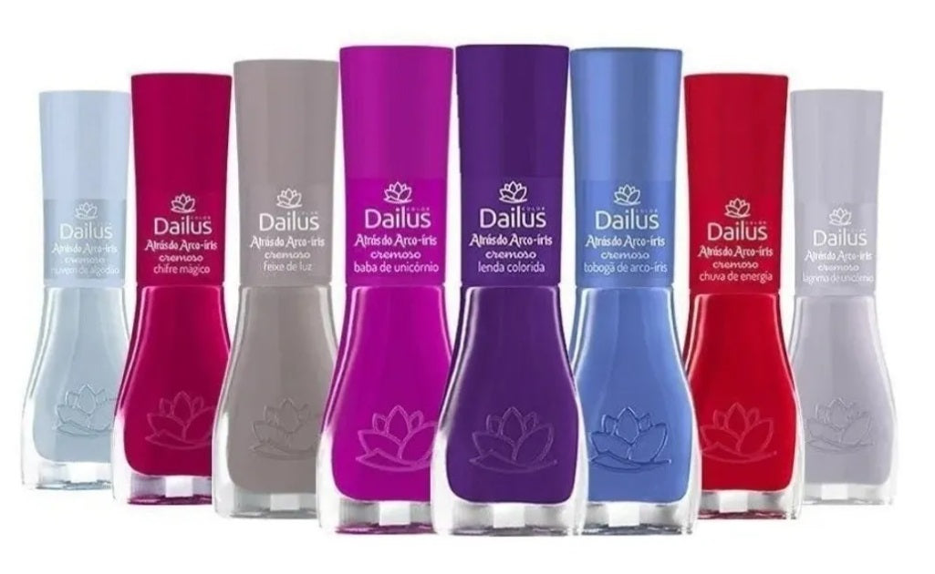 Brazilian Original Dailus Atrás do Arco íris Behind Rainbow Nail Care Kit 8 Colors