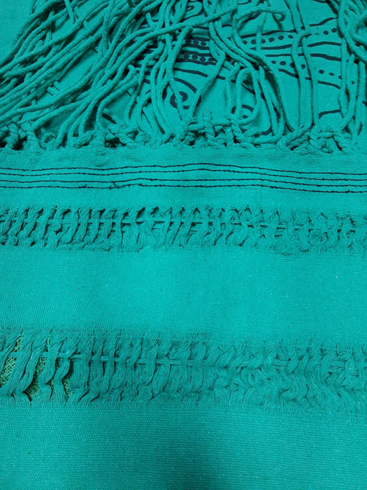 Hammock Green Flowers Pattern - 9 ft by 4 ft - Handmade Woven Cotton