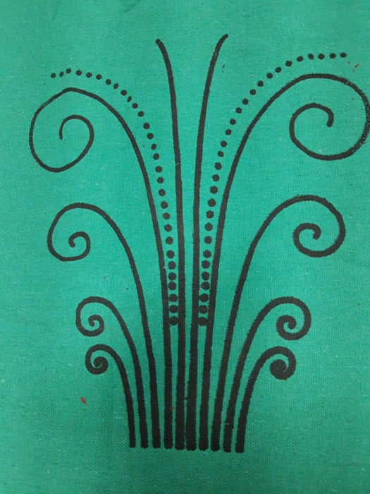 Hammock Green Flowers Pattern - 9 ft by 4 ft - Handmade Woven Cotton