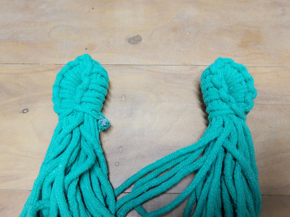 Hammock Green Flowers Pattern - 9 ft by 4 ft - Handmade Woven Cotton