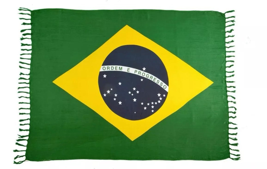 Brazilian Canga Beach Towel Sarong 100% Viscose  Original - Brazilian Flag - 43" x 69" inches