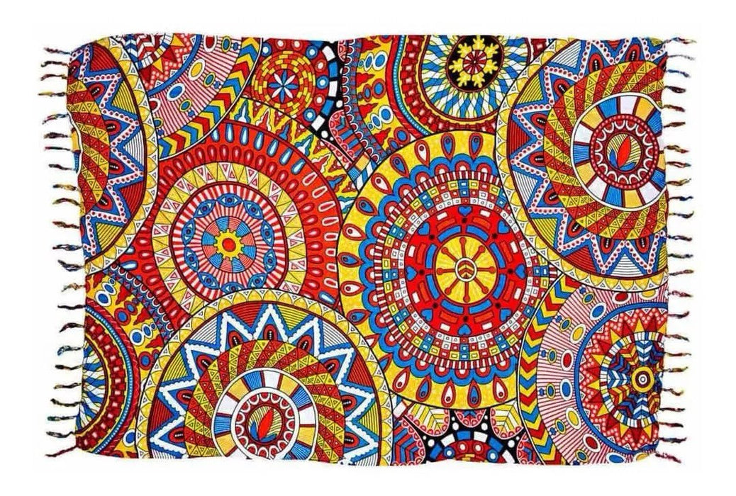 Brazilian Canga Beach Towel Sarong 100% Viscose  Original - Fashion Mandala Colorful - 43" x 69" inches