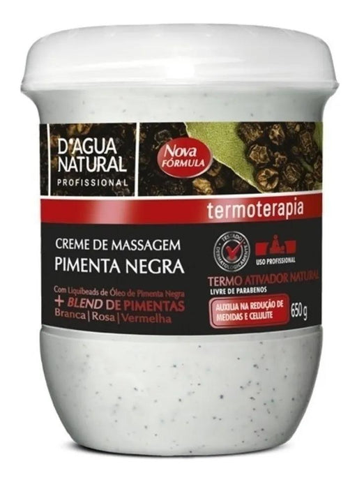 D'agua Natural Skin Care D'agua Natural Massage Cream Black Pepper 650g Dagua Natural