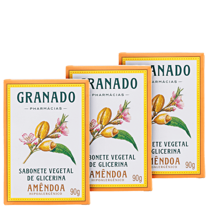 Granado Vegetable Glycerin and Almonds - Soap in Bar 3x90g