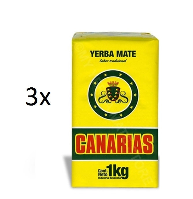 Lot of 3 Brazilian Yerba Erva Mate Pure Uruguayan Leaf Chimarrao 1Kg - Canarias