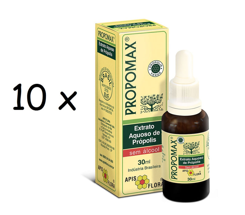 10 x 30ml PROPOMAX Brazilian Green Propolis Extract NON Alcoholic APIS FLORA