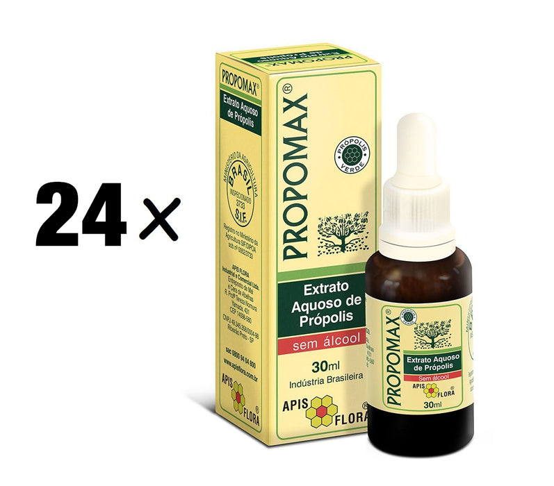 24 x 30ml PROPOMAX Brazilian Green Propolis Extract NON Alcoholic APIS FLORA