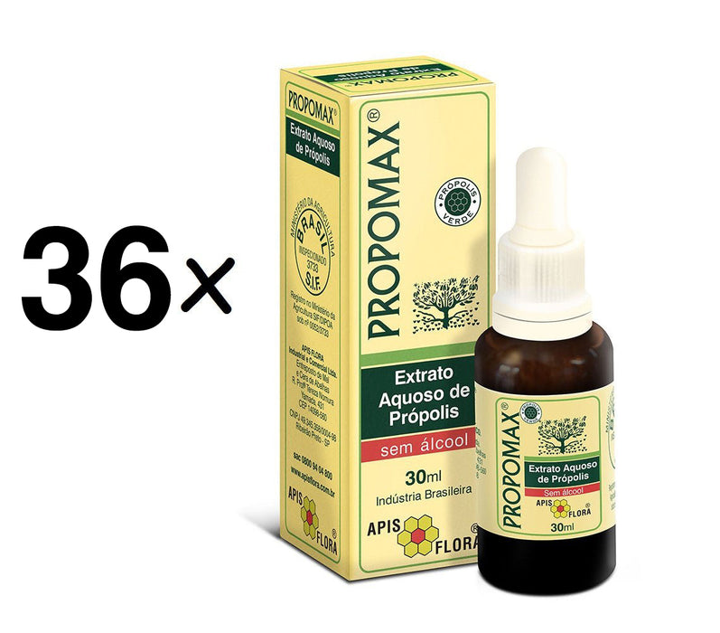 36x 30ml PROPOMAX Brazilian Green Propolis Extract NON Alcoholic APIS FLORA