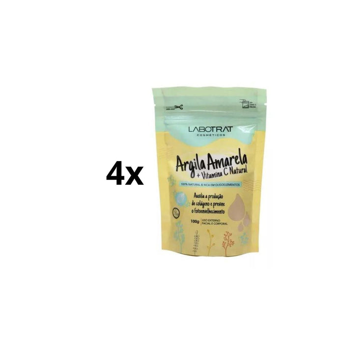 Labotrat Yellow Clay Vitamin C Powder Body/Face Skin Care 3.5 oz (100g) Lot of 4