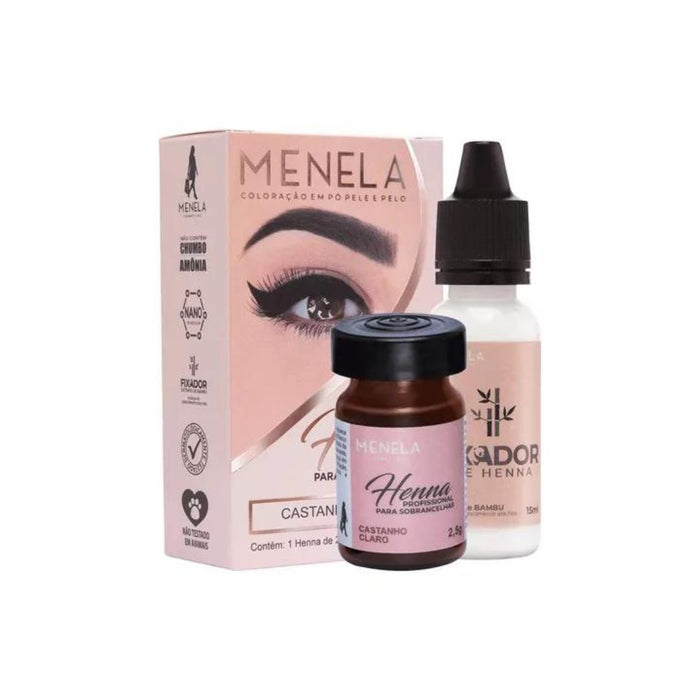 Menela Brazilian Henna For Eyebrows Light Brown Waterproof Ink Kit 2.5g