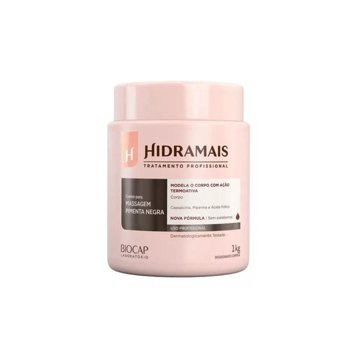 Hidramais Black Pepper Massage Body Activating Cream Skin Care 2.2 lbs (1kg)
