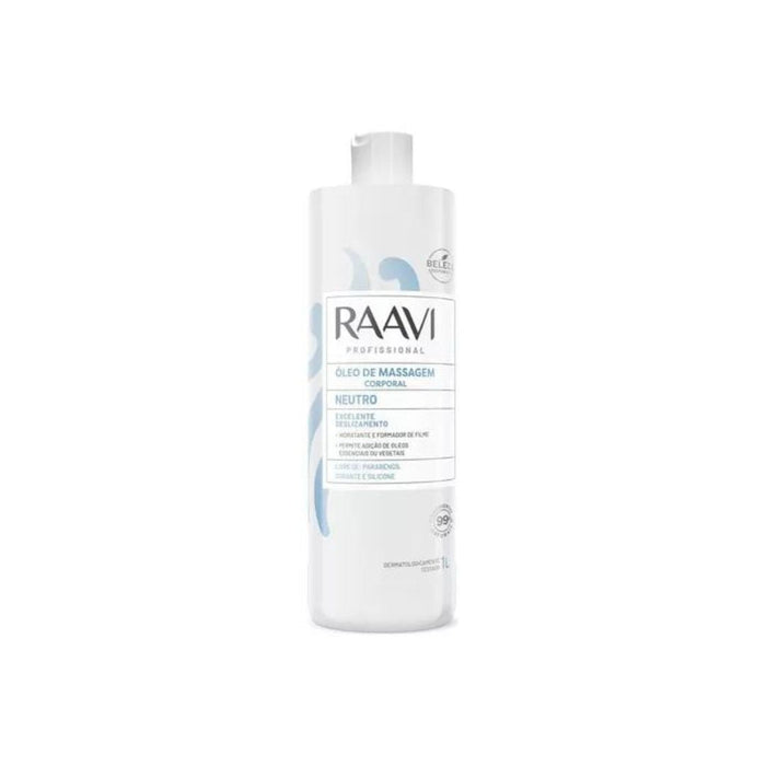 Raavi 1L Massage Neutral Body Oil - Infused with Vegetable Oils for Skin Care, Softness, and Elasticity