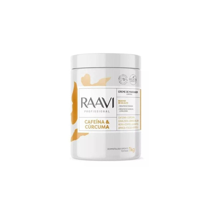 Raavi Turmeric & Caffeine Body Massage Cream Anti Cellulite Skin Care 35.2 oz (1 Kg)