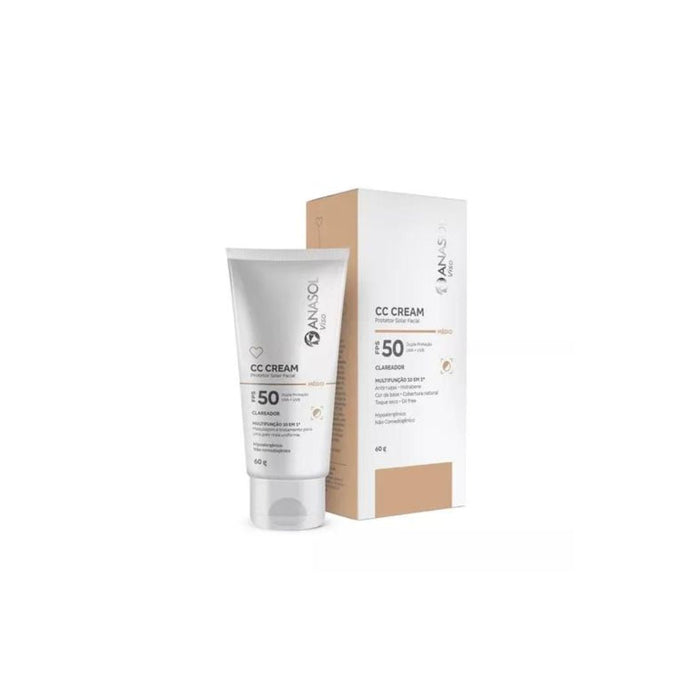 CC Cream Facial Sunscreen SPF 50 - 10 Benefits Skin Care Protection 2 oz (60g)