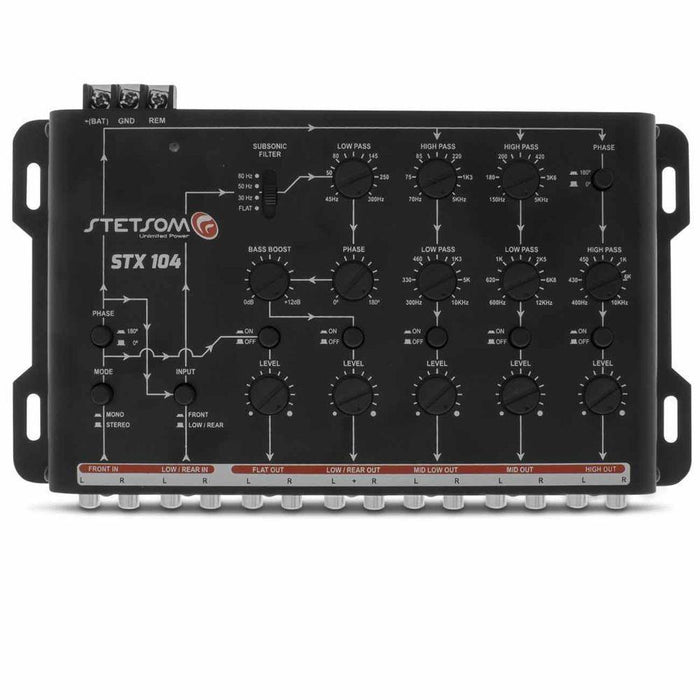 Crossover Stetsom STX104 5 Way 2 Channel Stereo RCA output Mono